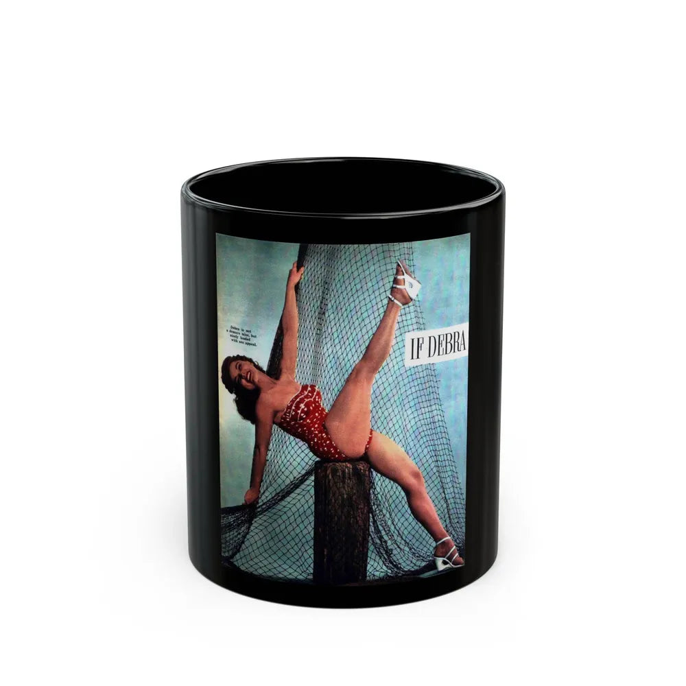 Debra Paget #480 (Vintage Female Icon) Black Coffee Mug-11oz-Go Mug Yourself