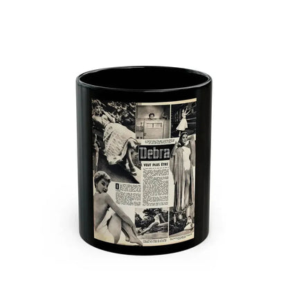 Debra Paget #482 - 7 B&W Photos on French Mag. Page (Vintage Female Icon) Black Coffee Mug 11oz - Go Mug Yourself