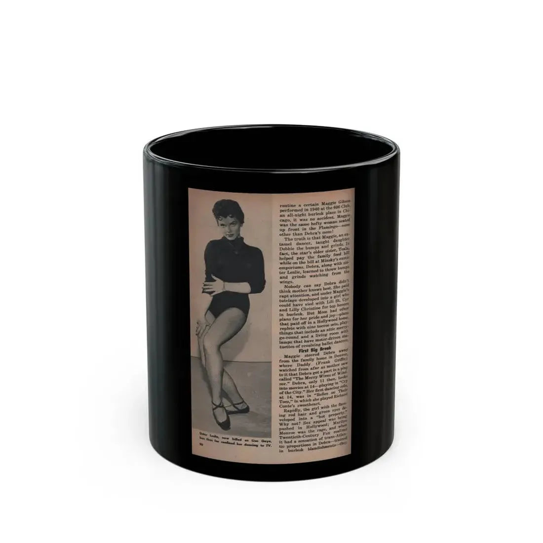 Debra Paget #486 - Scope Digest Mag. Nov. '55 - 1 B&W Photos of Sister & Article (Vintage Female Icon) Black Coffee Mug - Go Mug Yourself