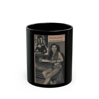 Debra Paget #487 - Scope Digest Mag. Nov. '55 - 2 B&W Photos & Captions (Vintage Female Icon) Black Coffee Mug 11oz - Go Mug Yourself