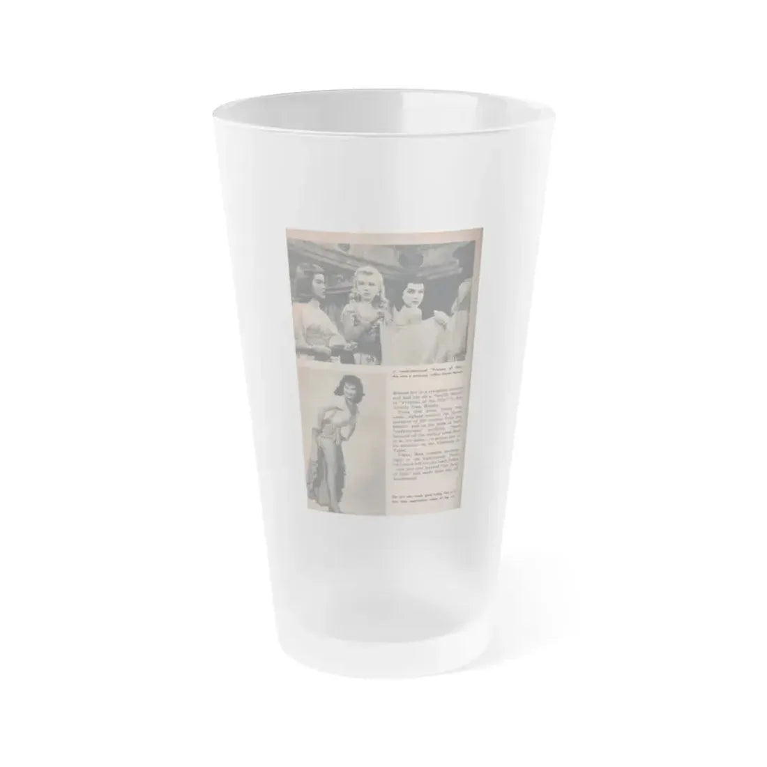 Debra Paget #488 - Scope Digest Mag. Nov. '55 - 2 B&W Photos & Article (Vintage Female Icon) Frosted Pint Glass 16oz 16oz Frosted - Go Mug Yourself