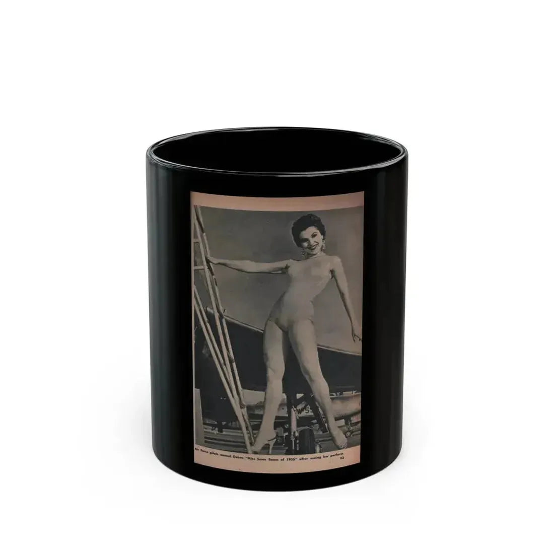 Debra Paget #489 - Scope Digest Mag. Nov. '55 - 1 B&W Photo & Caption (Vintage Female Icon) Black Coffee Mug 11oz - Go Mug Yourself