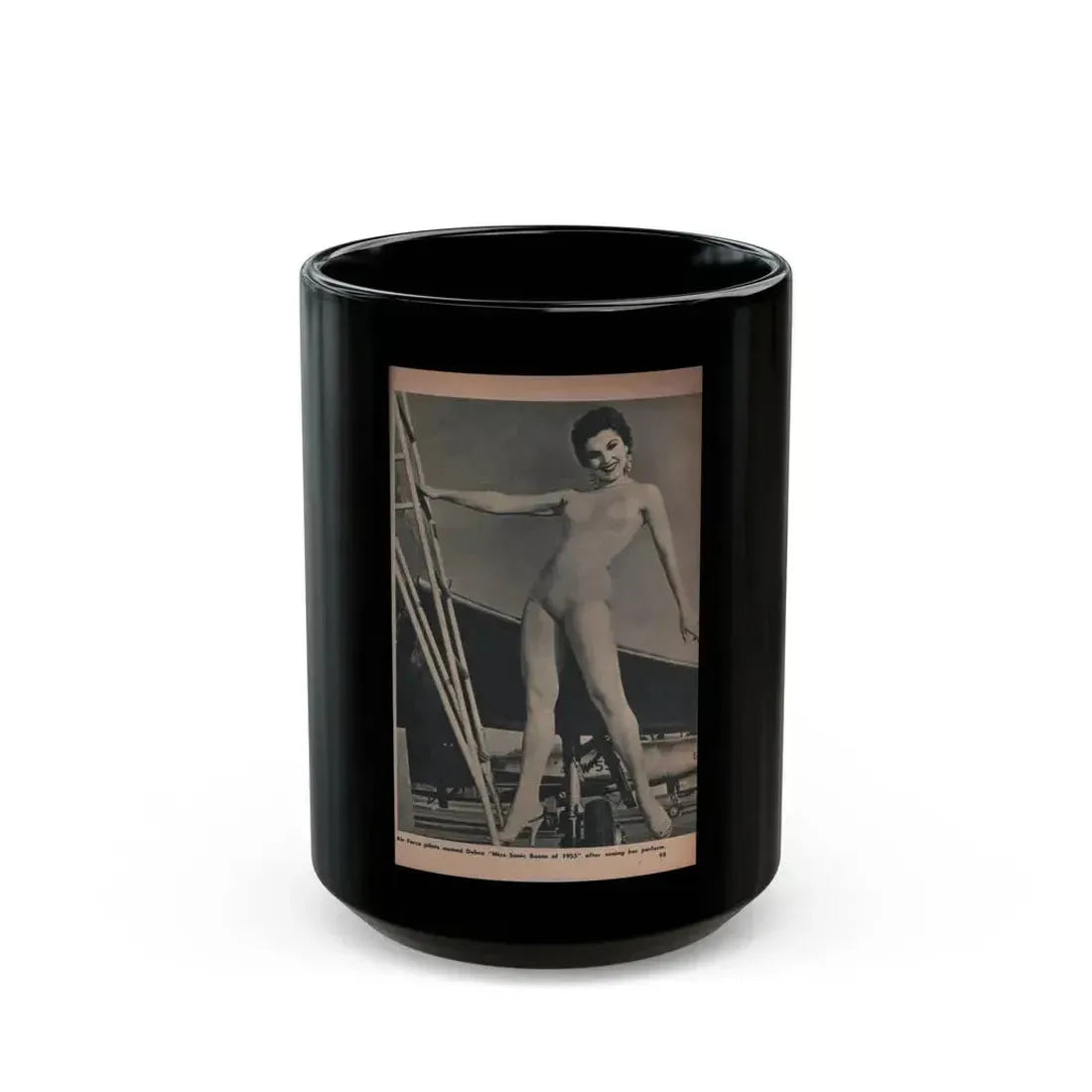Debra Paget #489 - Scope Digest Mag. Nov. '55 - 1 B&W Photo & Caption (Vintage Female Icon) Black Coffee Mug 15oz - Go Mug Yourself