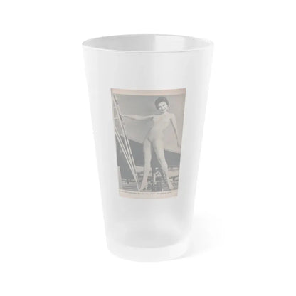 Debra Paget #489 - Scope Digest Mag. Nov. '55 - 1 B&W Photo & Caption (Vintage Female Icon) Frosted Pint Glass 16oz 16oz Frosted - Go Mug Yourself