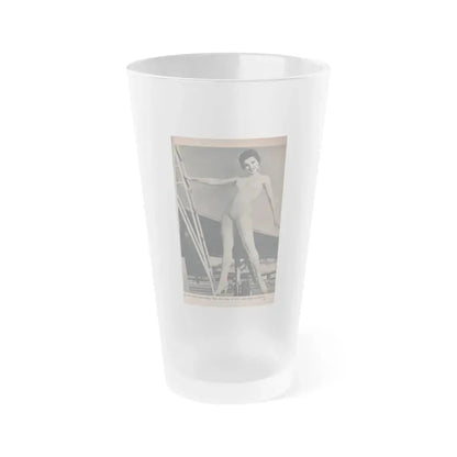 Debra Paget #489 - Scope Digest Mag. Nov. '55 - 1 B&W Photo & Caption (Vintage Female Icon) Frosted Pint Glass 16oz 16oz Frosted - Go Mug Yourself