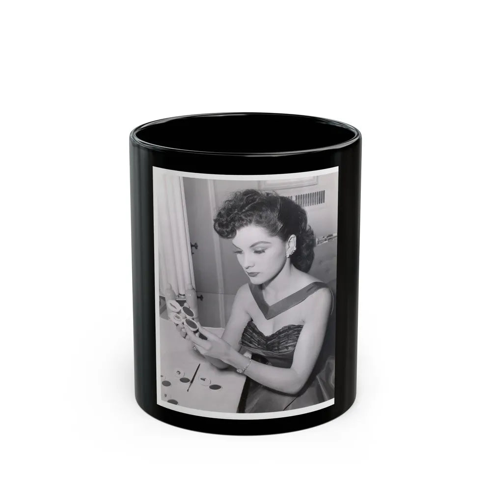 Debra Paget #492 (Vintage Female Icon) Black Coffee Mug-11oz-Go Mug Yourself