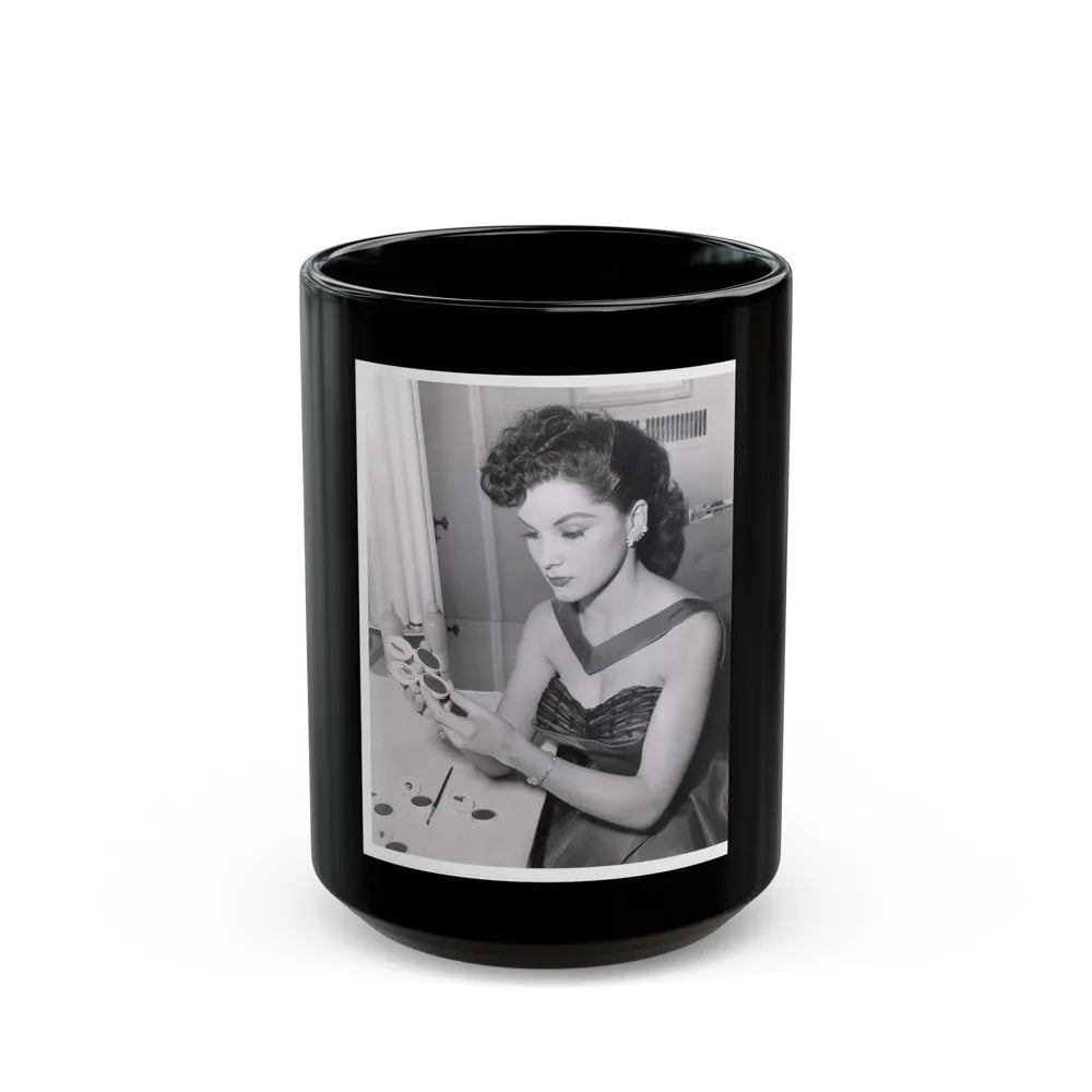 Debra Paget #492 (Vintage Female Icon) Black Coffee Mug-15oz-Go Mug Yourself