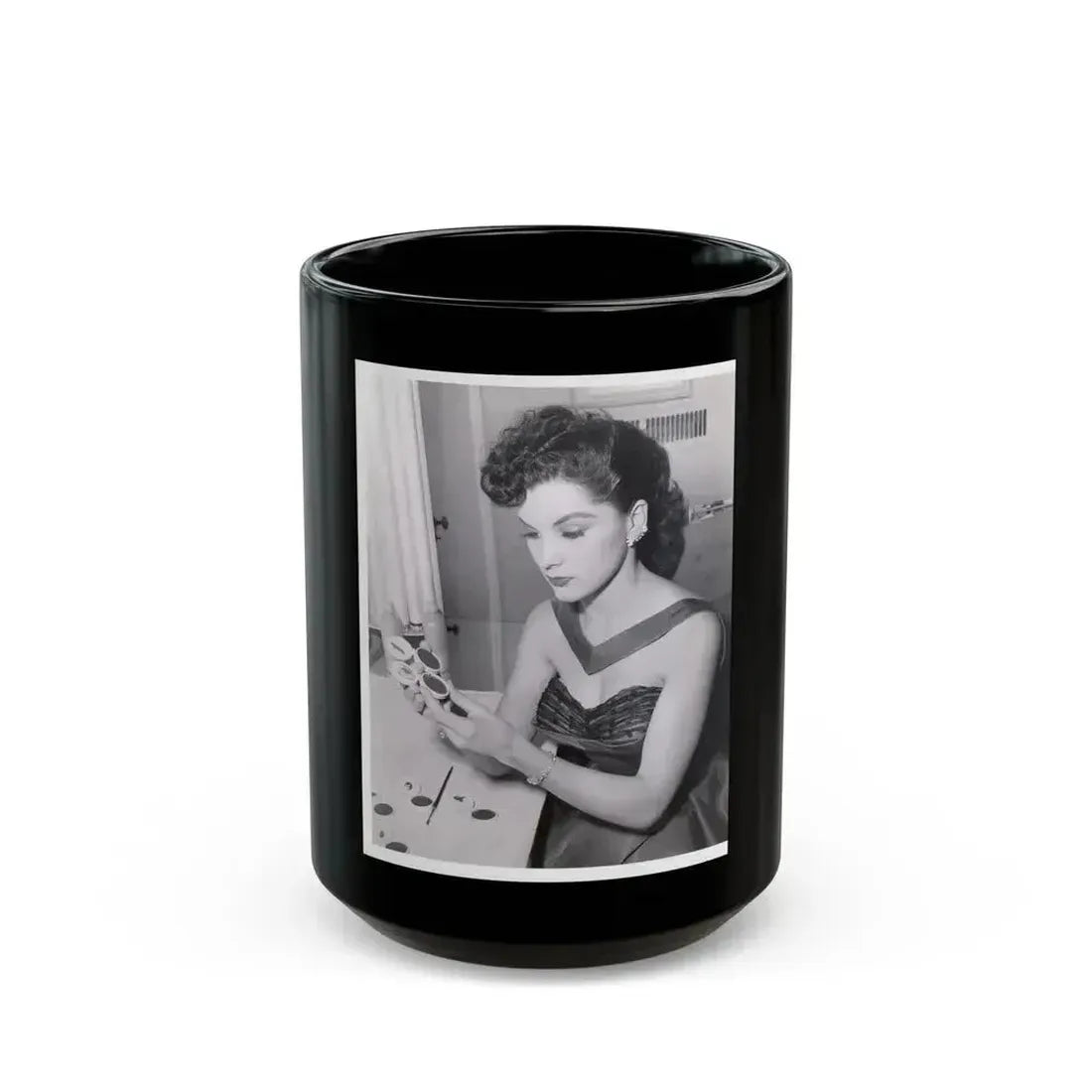 Debra Paget #492 (Vintage Female Icon) Black Coffee Mug 15oz - Go Mug Yourself