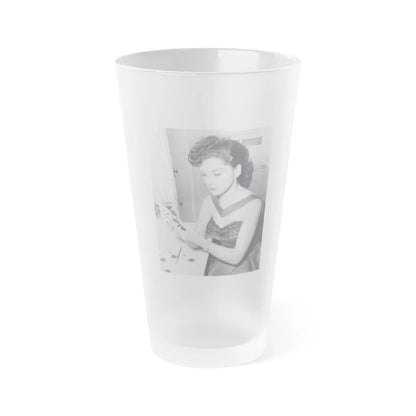 Debra Paget #492 (Vintage Female Icon) Frosted Pint Glass 16oz-16oz-Frosted-Go Mug Yourself