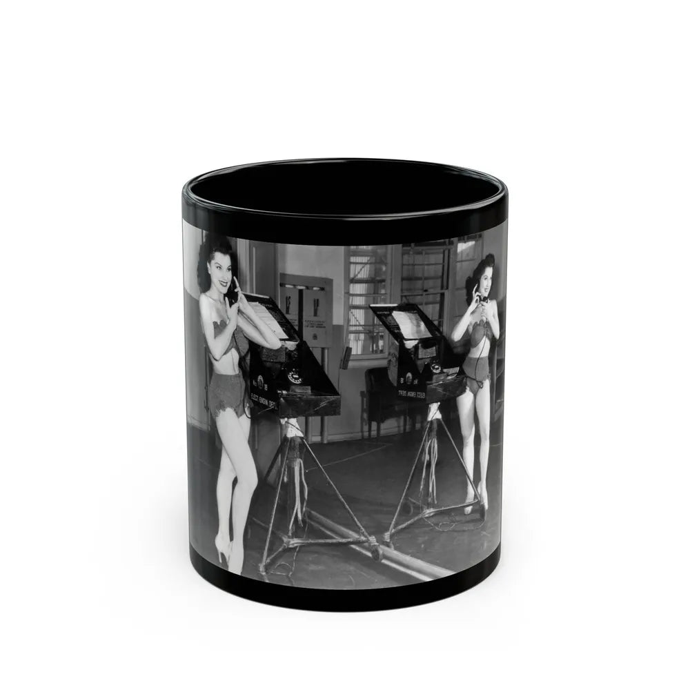 Debra Paget #493 (Vintage Female Icon) Black Coffee Mug-11oz-Go Mug Yourself