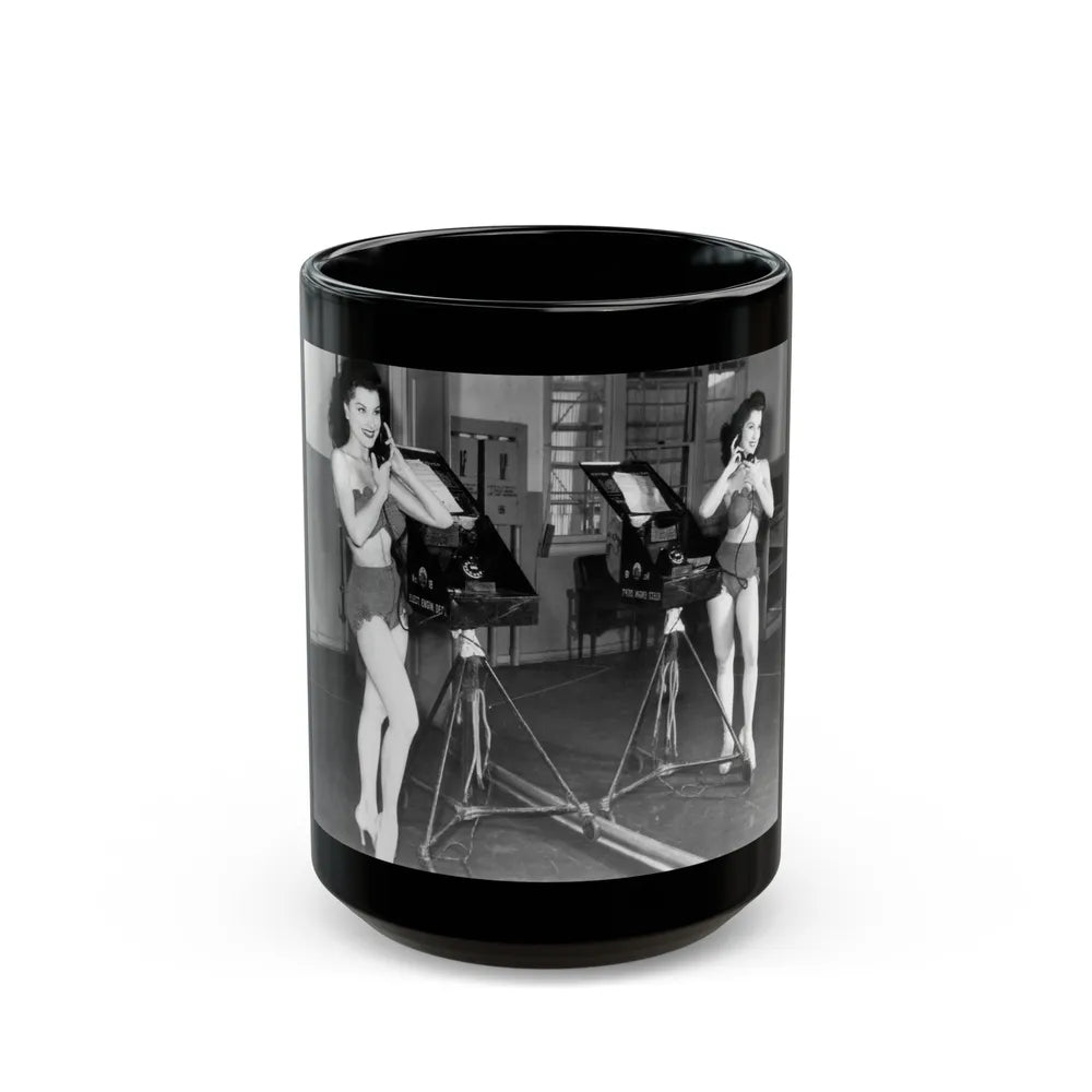 Debra Paget #493 (Vintage Female Icon) Black Coffee Mug-15oz-Go Mug Yourself