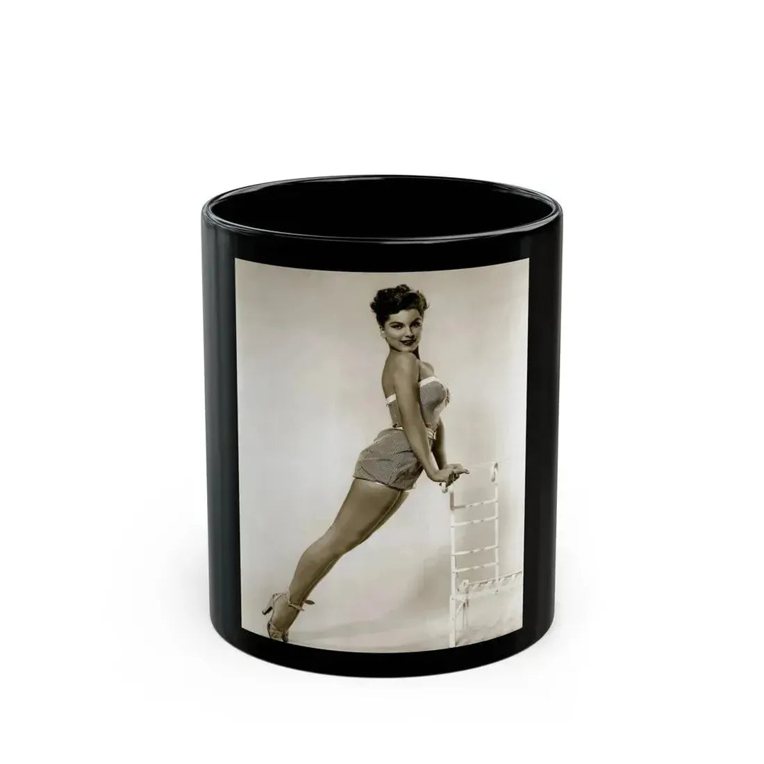 Debra Paget #499 (Vintage Female Icon) Black Coffee Mug 11oz - Go Mug Yourself