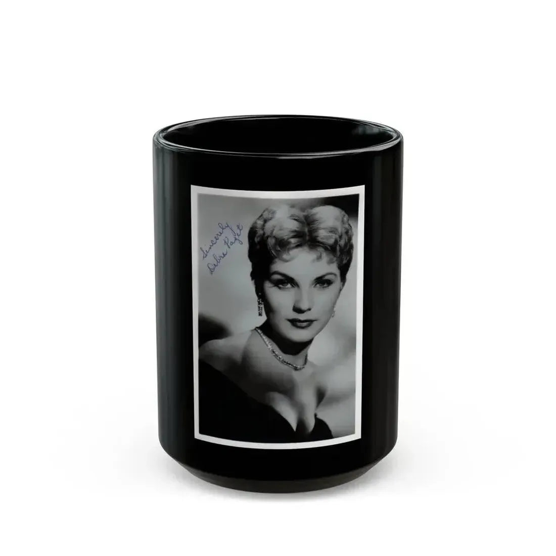 Debra Paget #50 (Vintage Female Icon) Black Coffee Mug 15oz - Go Mug Yourself