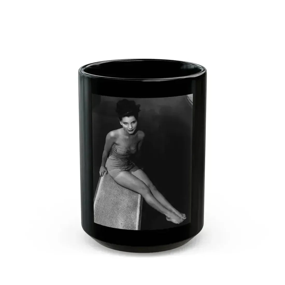 Debra Paget #510 1 (Vintage Female Icon) Black Coffee Mug 15oz - Go Mug Yourself