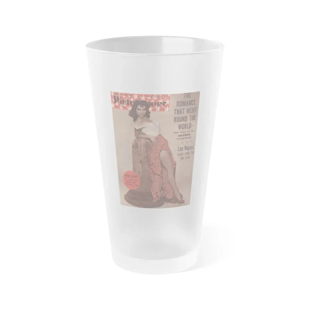Debra Paget #511 - Debbie Picturegoer 12-11-54 Mag. Cover Promo Pic from ''The Gambler From Natchez'' '54 (Vintage Female Icon) Frosted Pint Glass 16oz 16oz Frosted - Go Mug Yourself