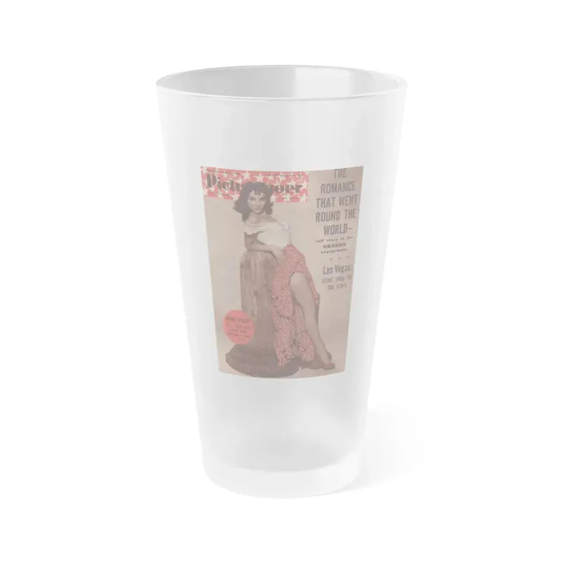 Debra Paget #511 - Debbie Picturegoer 12-11-54 Mag. Cover Promo Pic from ''The Gambler From Natchez'' '54 (Vintage Female Icon) Frosted Pint Glass 16oz 16oz Frosted - Go Mug Yourself