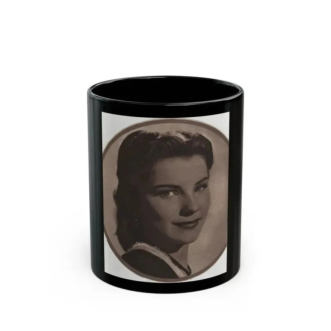 Debra Paget #512 - Magazine Clipping B&W Portrair Framed Photo from late 40's (Vintage Female Icon) Black Coffee Mug 11oz - Go Mug Yourself