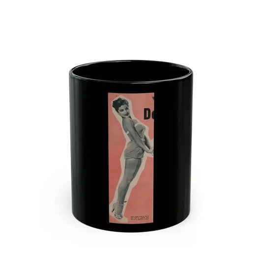 Debra Paget #514 - Magazine Clipping B&W Photo with, Color Boarder & Caption from Early or Mid 50's (Vintage Female Icon) Black Coffee Mug 11oz - Go Mug Yourself