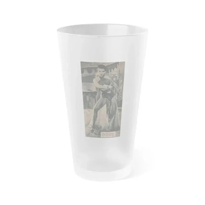 Debra Paget #516 - Magazine Clipping B&W Photo & Caption from 1954 ''Princess of The Nile'' '54 Promo Photo (Vintage Female Icon) Frosted Pint Glass 16oz 16oz Frosted - Go Mug Yourself