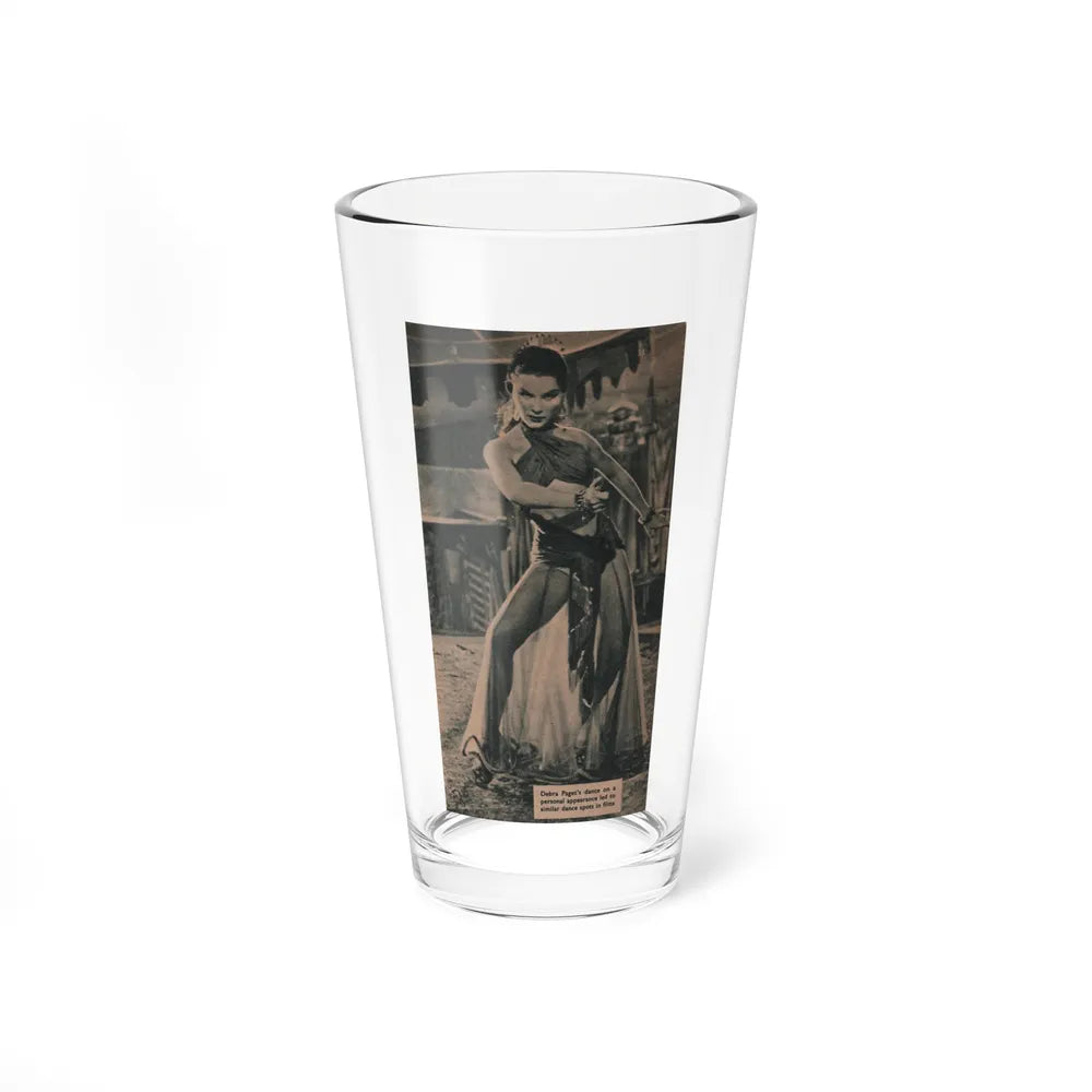 Debra Paget #516 - Magazine Clipping B&W Photo & Caption from 1954 ''Princess of The Nile'' '54 Promo Photo (Vintage Female Icon) Pint Glass 16oz-16oz-Go Mug Yourself