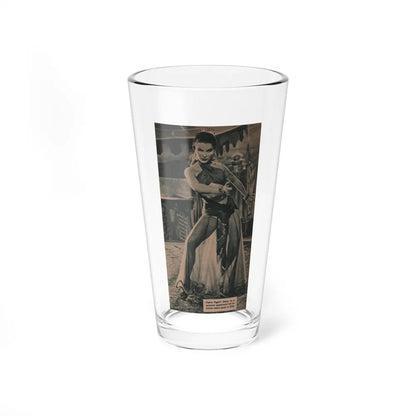 Debra Paget #516 - Magazine Clipping B&W Photo & Caption from 1954 ''Princess of The Nile'' '54 Promo Photo (Vintage Female Icon) Pint Glass 16oz-16oz-Go Mug Yourself