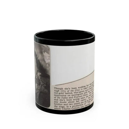 Debra Paget #517 - Small Magazine Clipping B&W Photo & Article from Mid 50's (Vintage Female Icon) Black Coffee Mug 11oz - Go Mug Yourself