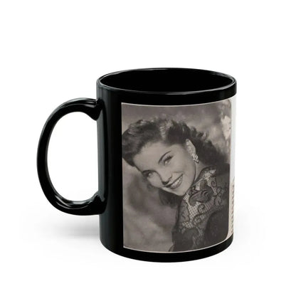 Debra Paget #517 - Small Magazine Clipping B&W Photo & Article from Mid 50's (Vintage Female Icon) Black Coffee Mug - Go Mug Yourself