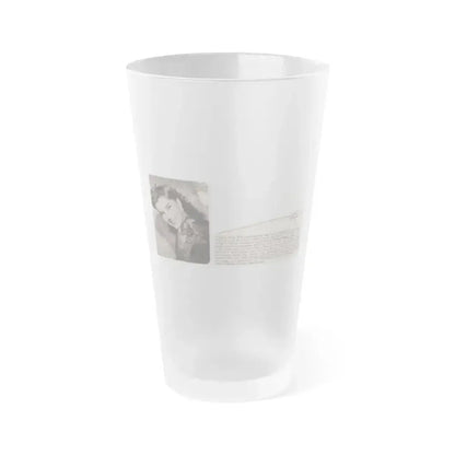 Debra Paget #517 - Small Magazine Clipping B&W Photo & Article from Mid 50's (Vintage Female Icon) Frosted Pint Glass 16oz 16oz Frosted - Go Mug Yourself