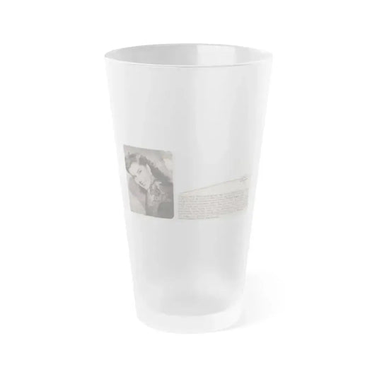Debra Paget #517 - Small Magazine Clipping B&W Photo & Article from Mid 50's (Vintage Female Icon) Frosted Pint Glass 16oz 16oz Frosted - Go Mug Yourself