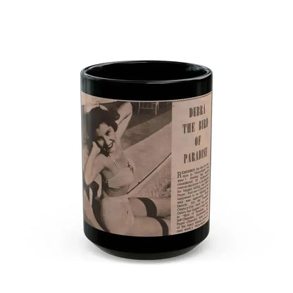 Debra Paget #519 - Magazine Clipping B&W Photo & Article from 1951 (Vintage Female Icon) Black Coffee Mug 15oz - Go Mug Yourself