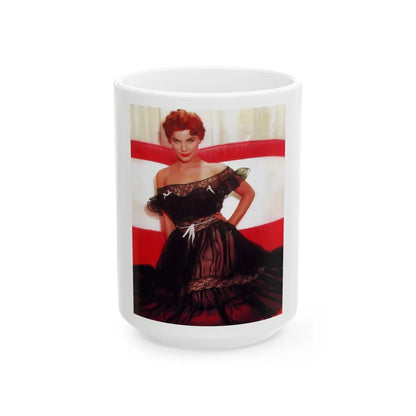 Debra Paget #52 (Vintage Female Icon) White Coffee Mug-15oz-Go Mug Yourself