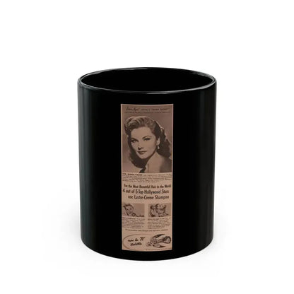 Debra Paget #520 - Magazine Clipping Shampoo Add Circa 50's (Vintage Female Icon) Black Coffee Mug 11oz - Go Mug Yourself