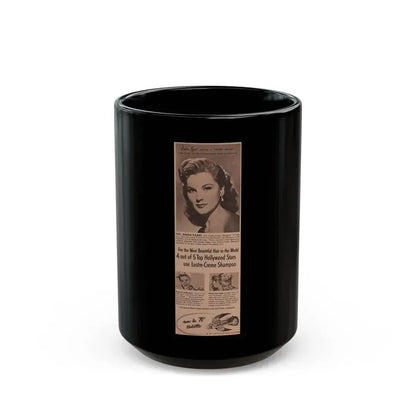 Debra Paget #520 - Magazine Clipping Shampoo Add Circa 50's (Vintage Female Icon) Black Coffee Mug 15oz - Go Mug Yourself