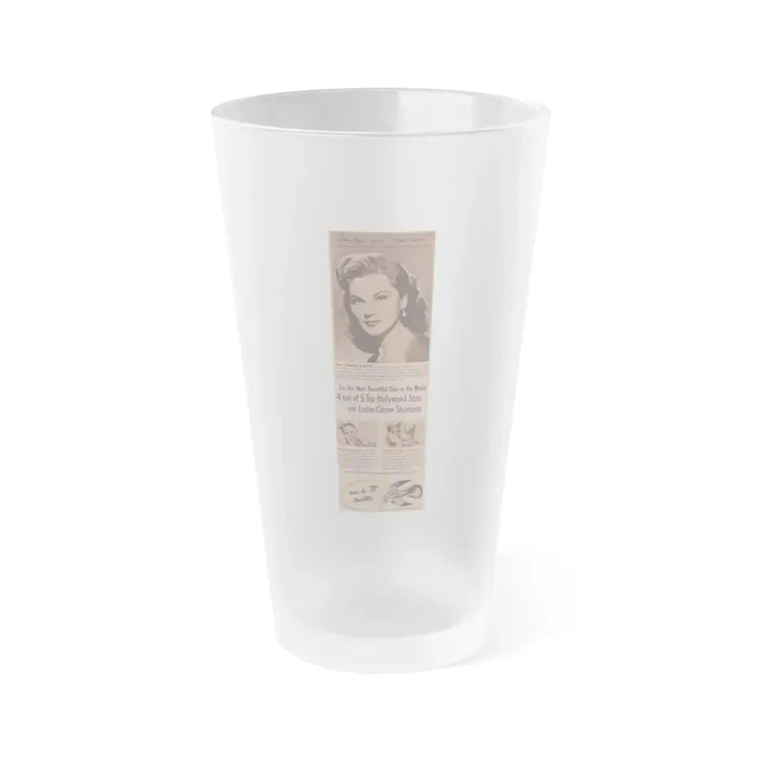 Debra Paget #520 - Magazine Clipping Shampoo Add Circa 50's (Vintage Female Icon) Frosted Pint Glass 16oz 16oz Frosted - Go Mug Yourself