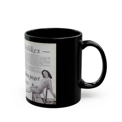 Debra Paget #521 - Debbie on Pages 58 & 59 Unknown Movie Star Magazine with, 2 B&W Photos and Article Mid 50's (Vintage Female Icon) Black Coffee Mug - Go Mug Yourself