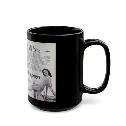 Debra Paget #521 - Debbie on Pages 58 & 59 Unknown Movie Star Magazine with, 2 B&W Photos and Article Mid 50's (Vintage Female Icon) Black Coffee Mug - Go Mug Yourself