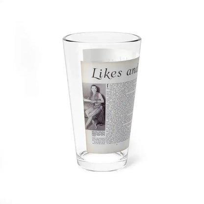 Debra Paget #521 - Debbie on Pages 58 & 59 Unknown Movie Star Magazine with, 2 B&W Photos and Article Mid 50's (Vintage Female Icon) Pint Glass 16oz - Go Mug Yourself