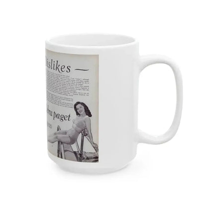 Debra Paget #521 - Debbie on Pages 58 & 59 Unknown Movie Star Magazine with, 2 B&W Photos and Article Mid 50's (Vintage Female Icon) White Coffee Mug - Go Mug Yourself