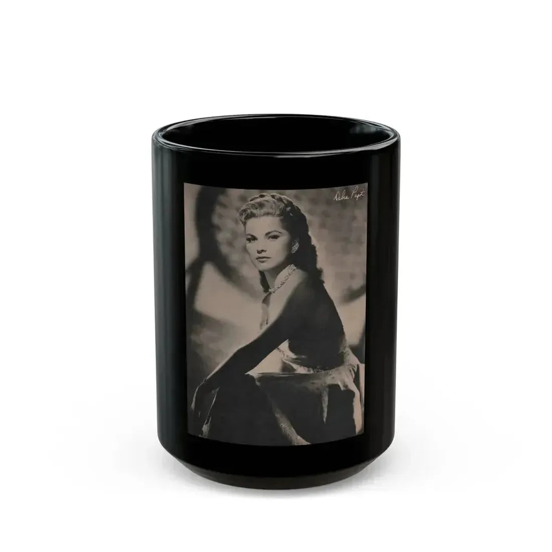 Debra Paget #523 - Magazine Page Circa 50's (Vintage Female Icon) Black Coffee Mug 15oz - Go Mug Yourself