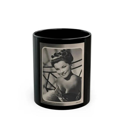 Debra Paget #524 - 1 B&W Glamour Promo Photo on Magazine Page Circa 50's (Vintage Female Icon) Black Coffee Mug 11oz - Go Mug Yourself