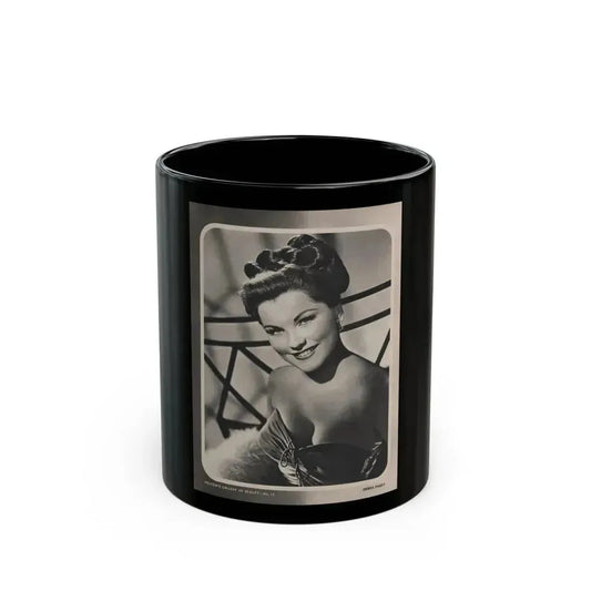 Debra Paget #524 - 1 B&W Glamour Promo Photo on Magazine Page Circa 50's (Vintage Female Icon) Black Coffee Mug 11oz - Go Mug Yourself
