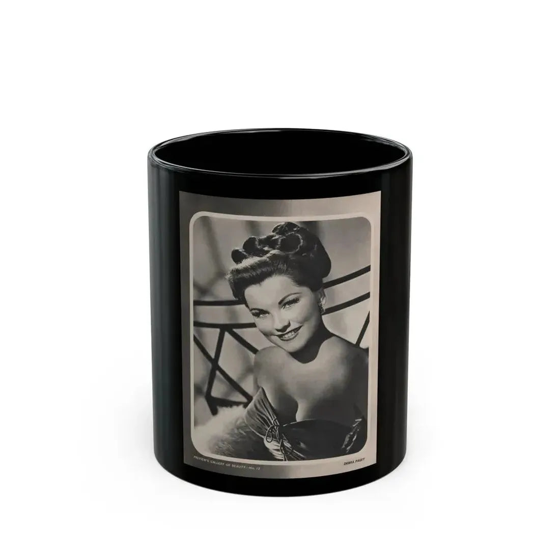 Debra Paget #524 - 1 B&W Glamour Promo Photo on Magazine Page Circa 50's (Vintage Female Icon) Black Coffee Mug 11oz - Go Mug Yourself