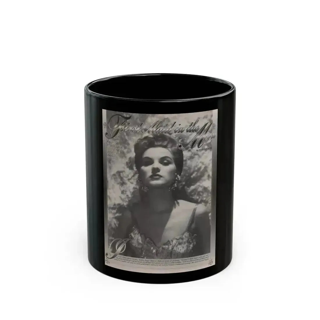 Debra Paget #525 - 1 B&W Glamor Portrait Starlog Magazine Page April '98 (Vintage Female Icon) Black Coffee Mug 11oz - Go Mug Yourself