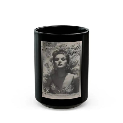 Debra Paget #525 - 1 B&W Glamor Portrait Starlog Magazine Page April '98 (Vintage Female Icon) Black Coffee Mug 15oz - Go Mug Yourself