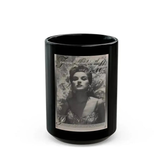 Debra Paget #525 - 1 B&W Glamor Portrait Starlog Magazine Page April '98 (Vintage Female Icon) Black Coffee Mug 15oz - Go Mug Yourself