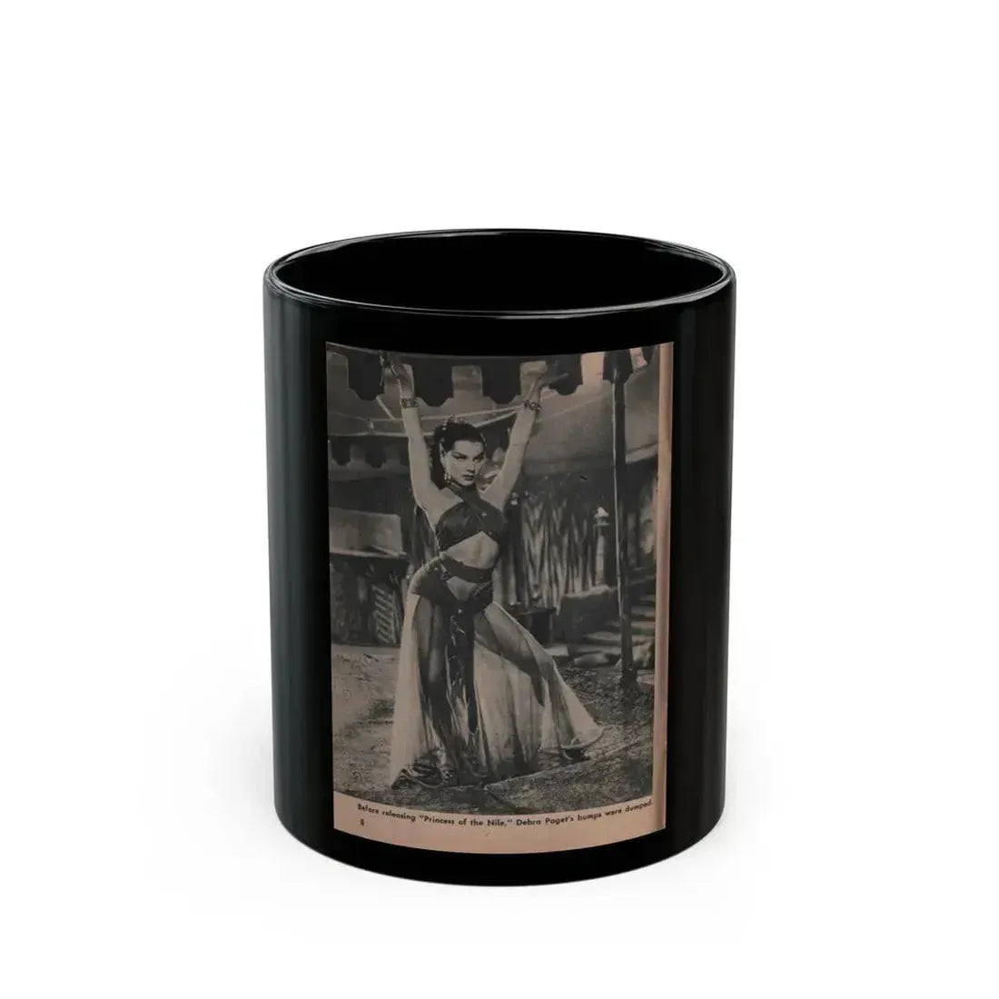 Debra Paget #526 - Show Pocket Mag. '55 - 1 B&W Photo & Caption (Vintage Female Icon) Black Coffee Mug 11oz - Go Mug Yourself