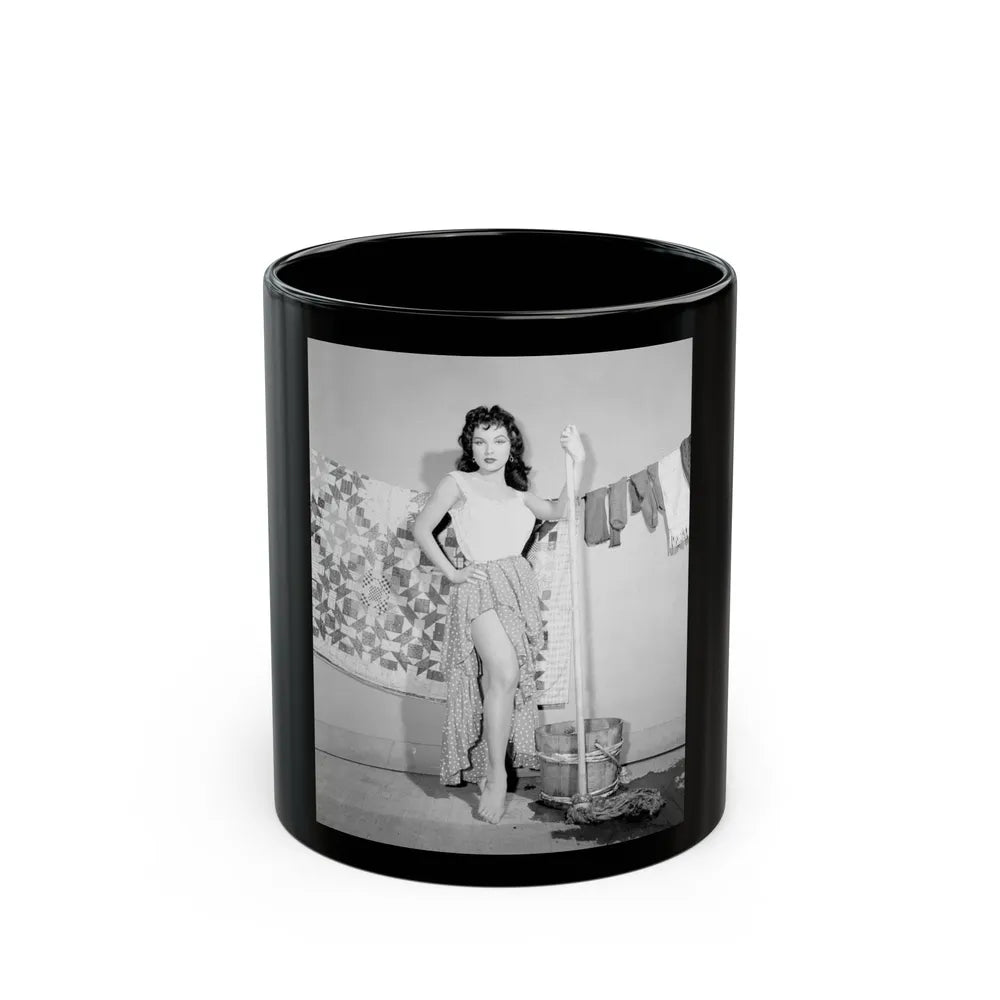 Debra Paget #529 (Vintage Female Icon) Black Coffee Mug-11oz-Go Mug Yourself