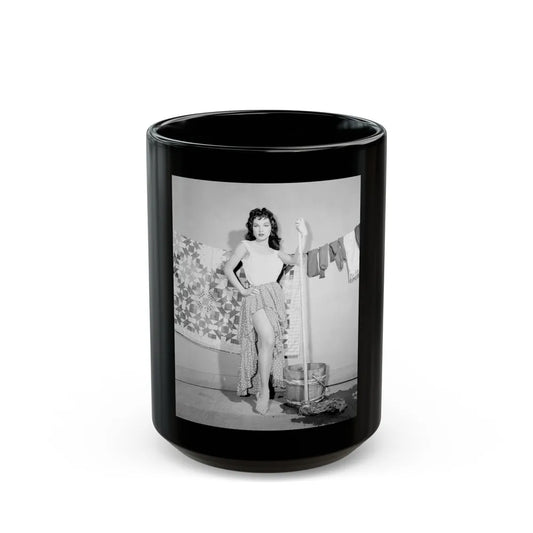 Debra Paget #529 (Vintage Female Icon) Black Coffee Mug-15oz-Go Mug Yourself