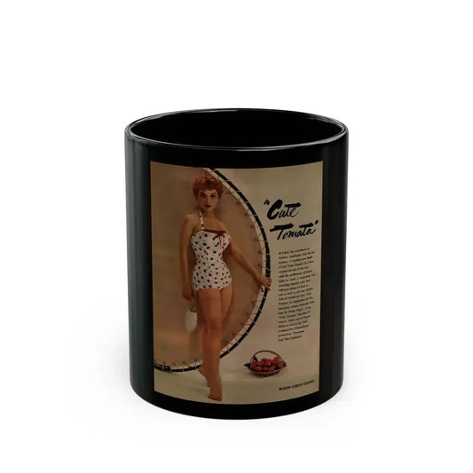 Debra Paget #530 - 1 Color Pin-Up Photo Page from Modern Screen '54 Magazine Page 1 (Vintage Female Icon) Black Coffee Mug 11oz - Go Mug Yourself