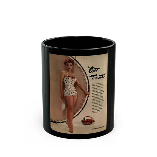 Debra Paget #530 - 1 Color Pin-Up Photo Page from Modern Screen '54 Magazine Page 2 (Vintage Female Icon) Black Coffee Mug 11oz - Go Mug Yourself